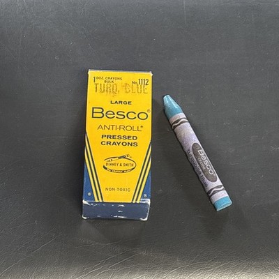 Besco Large Anti Roll Crayons Turquoise Blue One Dozen USA No. 1112