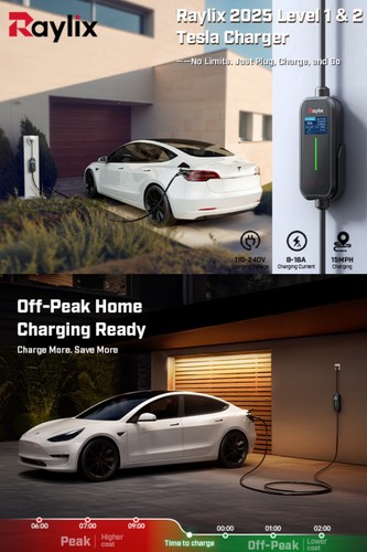 2025 Upgraded Level 1&2 Tesla Mobile Charger 16A, Adjustable Current & Timer, 11 - Photo 8 sur 10