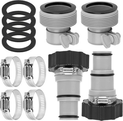 Pool Hose Adapter Type A/B for Intex, Pool Pump Hose Adapter with Clamps Gaskets