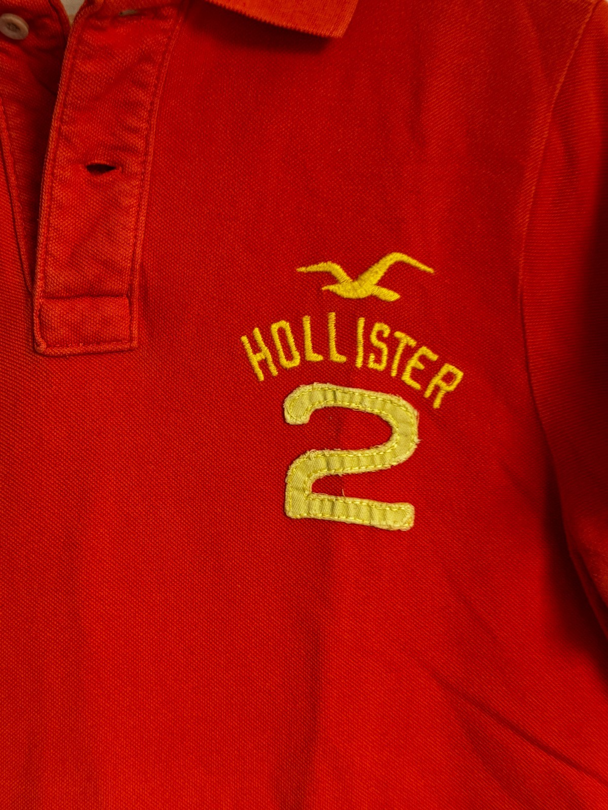 Hollister Men's "Surfer Cut" Polo Shirt - Red image 6