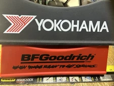 B F Goodrich/YOKOHAMA Tires 2 pc Store Display Plastic Tire Holder