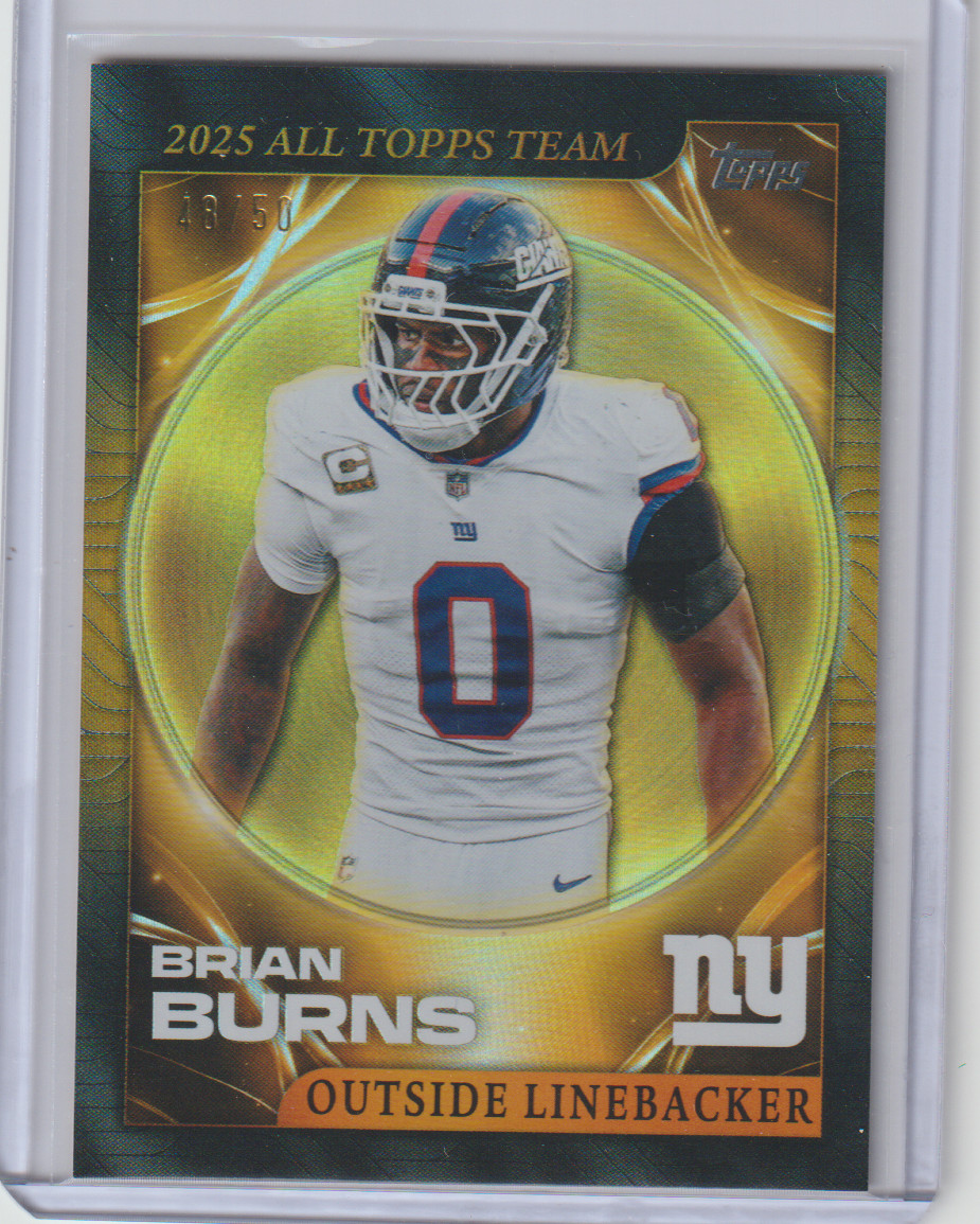 2026 Topps Flagship Football Brian Burns 25 All Topps Team gold /50