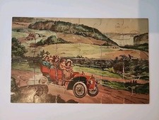 Antique Jigsaw Puzzle Old Cars  1910 Niagara FALLS BUFFALO PAINTING LANDSCAPE