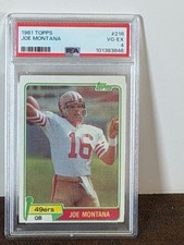 1981 topps joe montana 216 rookie card psa 4. rookie card picture