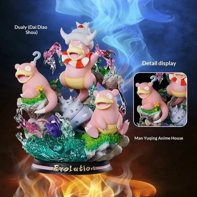 BKM Pokemon Mew & Mewtwo Evolution GK Statue LED Anime Collectible Figure