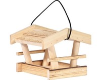 Vogelhaus Dobar Vogelfutterhaus Zum HäNgen 19X18X16Cm, Mit Brandmaserung Holz