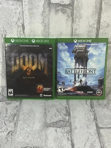 Xbox One (2) Game Bundle - Doom 3 BFG Edition W/ Poster & Star Wars Battlefront