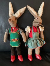Altes Osterhasenpaar aus Stoff und Filz Ostern Hase 40 cm
