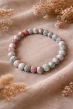 White Pink Blue Ombre Mix Stretch Elastic Bracelet Boho Women Gift