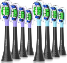 Replacement Toothbrush Heads Compatible with 1 Count Pack of 8 , 8 Black