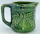 Antique Brush McCoy Stoneware Pottery Woodlands Avenue of Trees green Pitcher