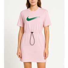 Nike Pink Swoosh Drawstring Waist Dress Women s Size: Medium