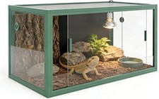 120 Gal Glass Reptile Terrarium 4x2x2 ft Front Opening Sliding Doors Ventilation