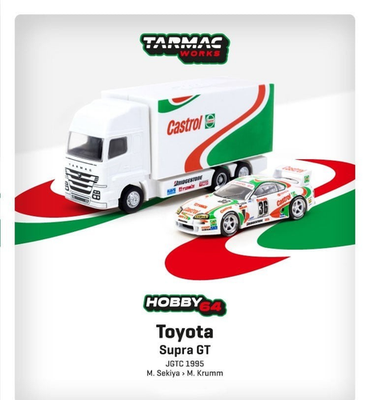 TARMAC WORKS HOBBY64 TOYOTA SUPRA GT JGTC 1995 Castrol M. Sekiya