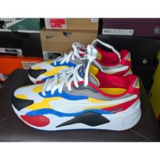 Puma RS-X3 Puzzle Multicolor Men's Sneakers Blue Red Yellow White SZ 10