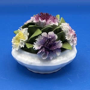 【coalport コールポート】バスケット　花のアップリケ✾優しい色合い Coalport Flower Basket | eBay