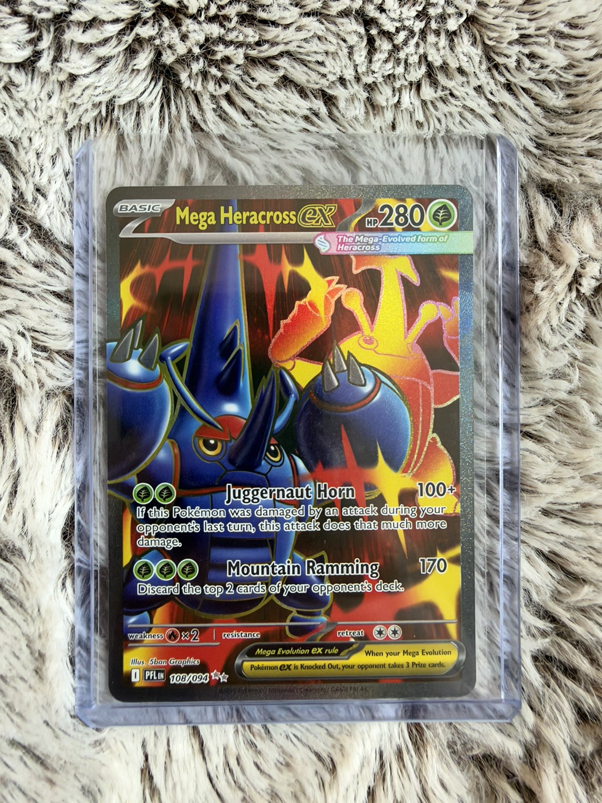 Pokémon TCG Mega Heracross EX 108/094 Full Art Holo