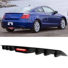 Rear Bumper Diffuser Spoiler Splitter Lip W Led Light Kit For Honda Accord Coupe