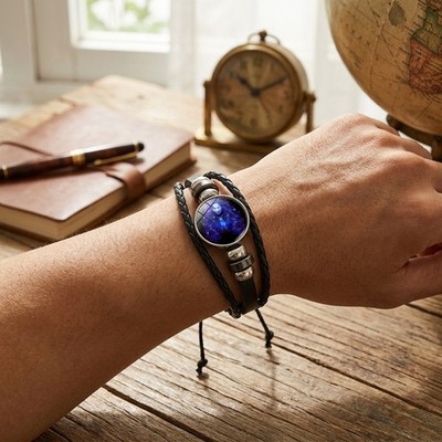 Multilayer Luminous Virgo Bracelet Leather Couple Wristband
