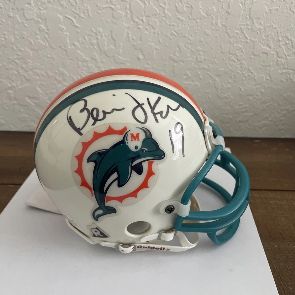 Minicasco autografiado por Jason Taylor y Bernie Kosar Miami Dolphins Foto 3 de 4