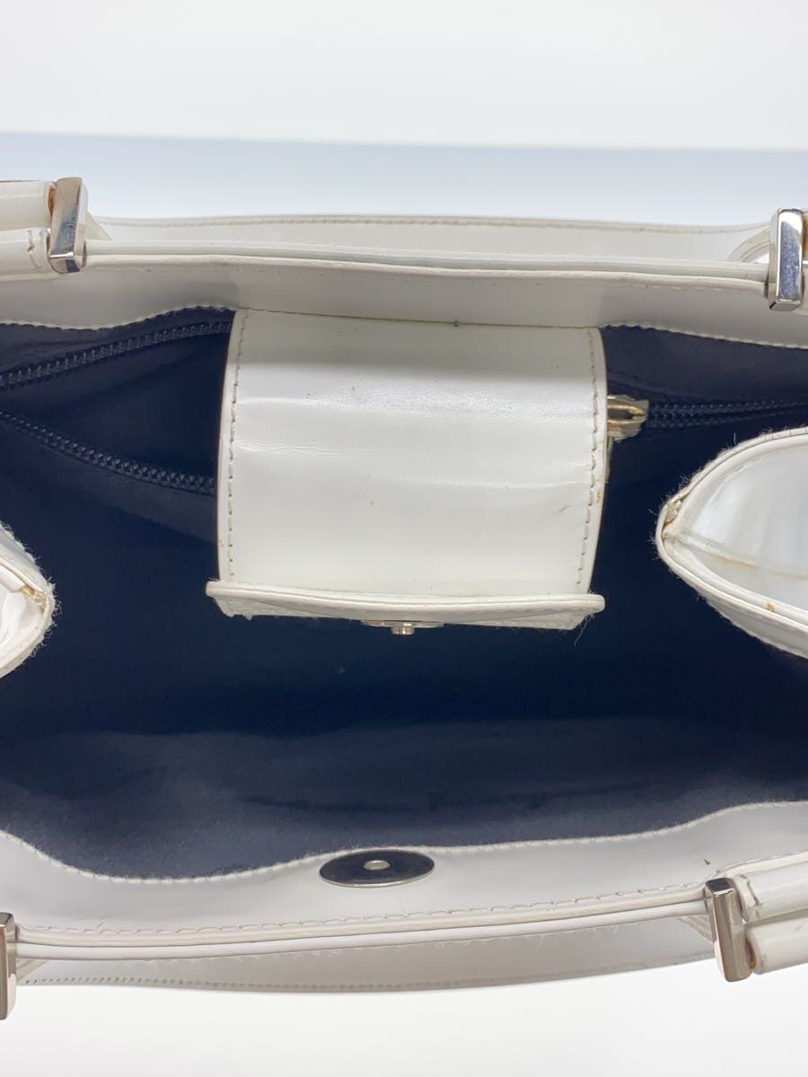 Salvatore Ferragamo Gancini Hand Bag AQ 21 1302 White Made in