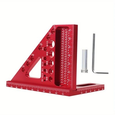 3D Multi-Angle Measuring Ruler 45° 90° Aluminum Woodworking Square Tool