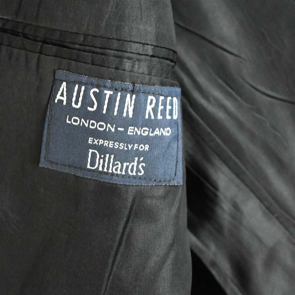 Austin Reed USA Made 42R 31x30 Slim Gray Check 100% Lana Chaqueta Pantalones Traje Foto 4 de 4