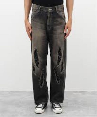 Encoming 23AW Slash Denim Trousers Black Size 32 Used | eBay
