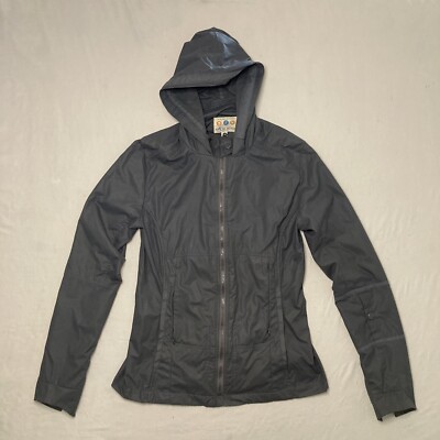 Title Nine Womens Jacket Small Gray Full Zip Hooded Windbreaker Coat S