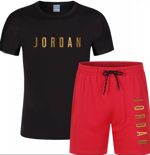 TUTA COMPLETA 2 PEZZI MAGLIETTA T-SHIRT PANTALONCINO SPORTIVA FITNESS JORDAN  | eBay