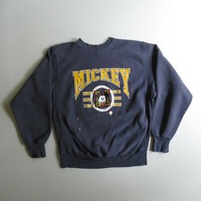 Vintage Mickey Mouse Disney Varsity Sweatshirt Thrashed Distressed