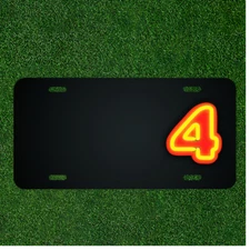 Custom Personalized License Plate With Add Names To Neon Four Numbers