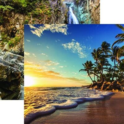 Sunset - Island Paradise - 12X12 Scrapbook Papers - 5 Sheets