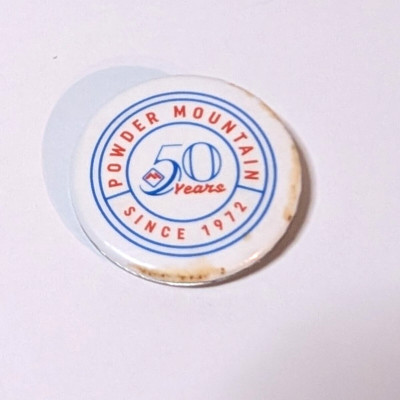 Powder Mountain 50 Year Ski Utah Resort Lapel Pin, Skiing, Snowboard Used & Worn
