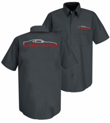 Chevrolet 5th Gen Camaro Embroidered Gray  Mechanic Crew Shirt Official Licensed
