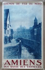 Oryg. plakat podróżny, Koleje francuskie, Amiens, Północna Francja, L. Danel, +/-1930