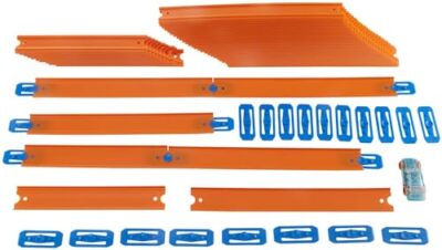 Hot Wheels Toy Car Track Set, Mega Track Pack, 87 Component Building Parts