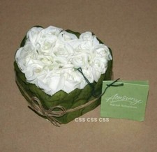 Marcel Schurman Bridal Shower Wedding Hostess Gift Heart Shape Faux White Roses
