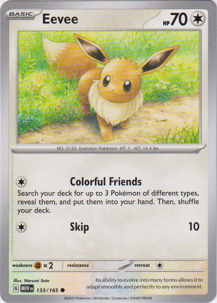 Pokémon - 151 - Eevee - 133/165 - NM/M | eBay
