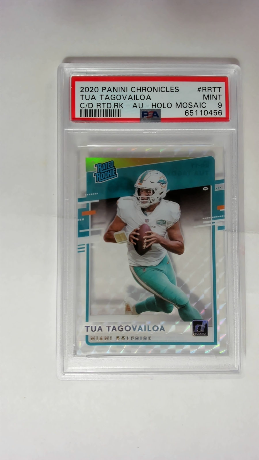 Tua Tagovailoa Panini Chronicles Clearly Donruss Rated Rookies #RRTT Holo Mosaic