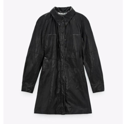 zara leather effect dress Zara + Leather Look Dress