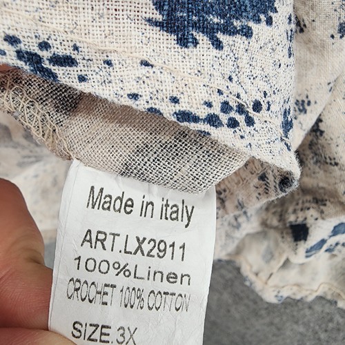 Lungo L'arno Top Womens 3X Linen Italy Short Sleeve - Picture 4 of 6