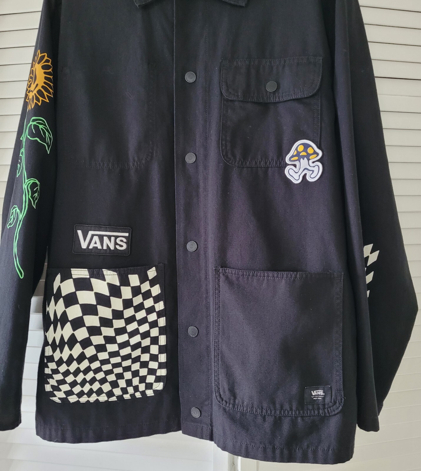 Vans Micro Dazed Drill Chore Coat Black Denim Jacket Unisex Sz XL Tyson Peterson image 3
