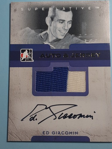 Ed Giacomin Limited Autograph 1/10 In The Game Superlative Auto & Jersey NM-M - Picture 2 of 15