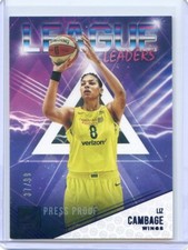 2019 Panini Donruss WNBA LIZ CAMBAGE LEAGUE LEADERS PRESS PROOF #37/99 WINGS