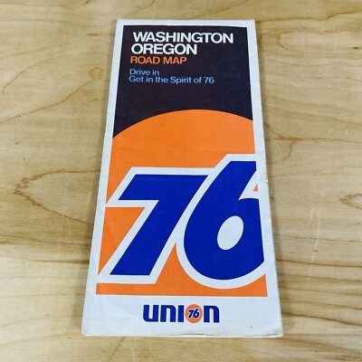 Union 76 Gas Station Washington Oregon Fold Out Road Map from 1970