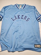 Los Angeles LAKERS MAJESTIC HARDWOOD CLASSICS Throwback Warmup Shirt Mens  3XL