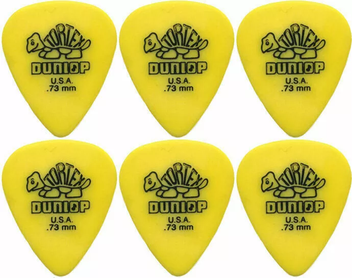 6 x Dunlop Tortex Standard .73MM Gauge Guitar Picks 418R Yellow eBay