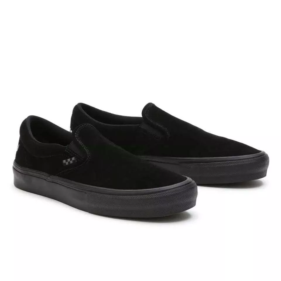 All black slip on vans near me sales