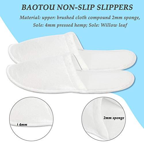 SAOLA Soffici ciabatte spa punta chiusa bianche hotel ospiti 4 mm suola canapa pressata confezione multipla